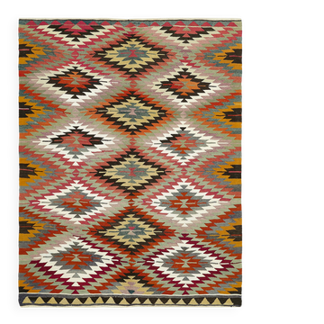 Turkish Handmade Vintage Anatolian Kilim 170 cm x 214 cm