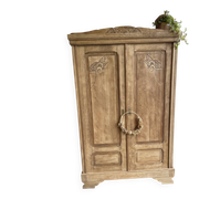 Art Deco wardrobe in raw oak wood