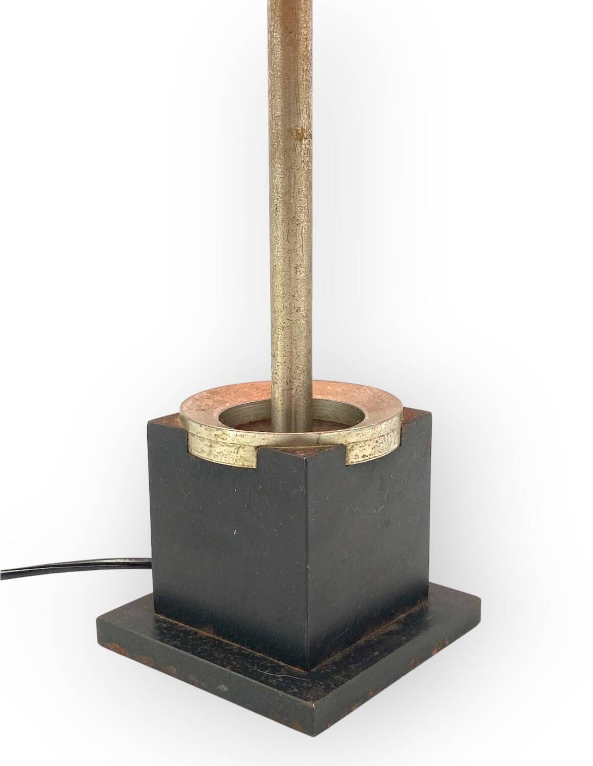 Oscar Torlasco, orange glass table / desk lamp, Prod. Lumi, 1960 ca.