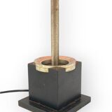 Oscar Torlasco, orange glass table / desk lamp, Prod. Lumi, 1960 ca.