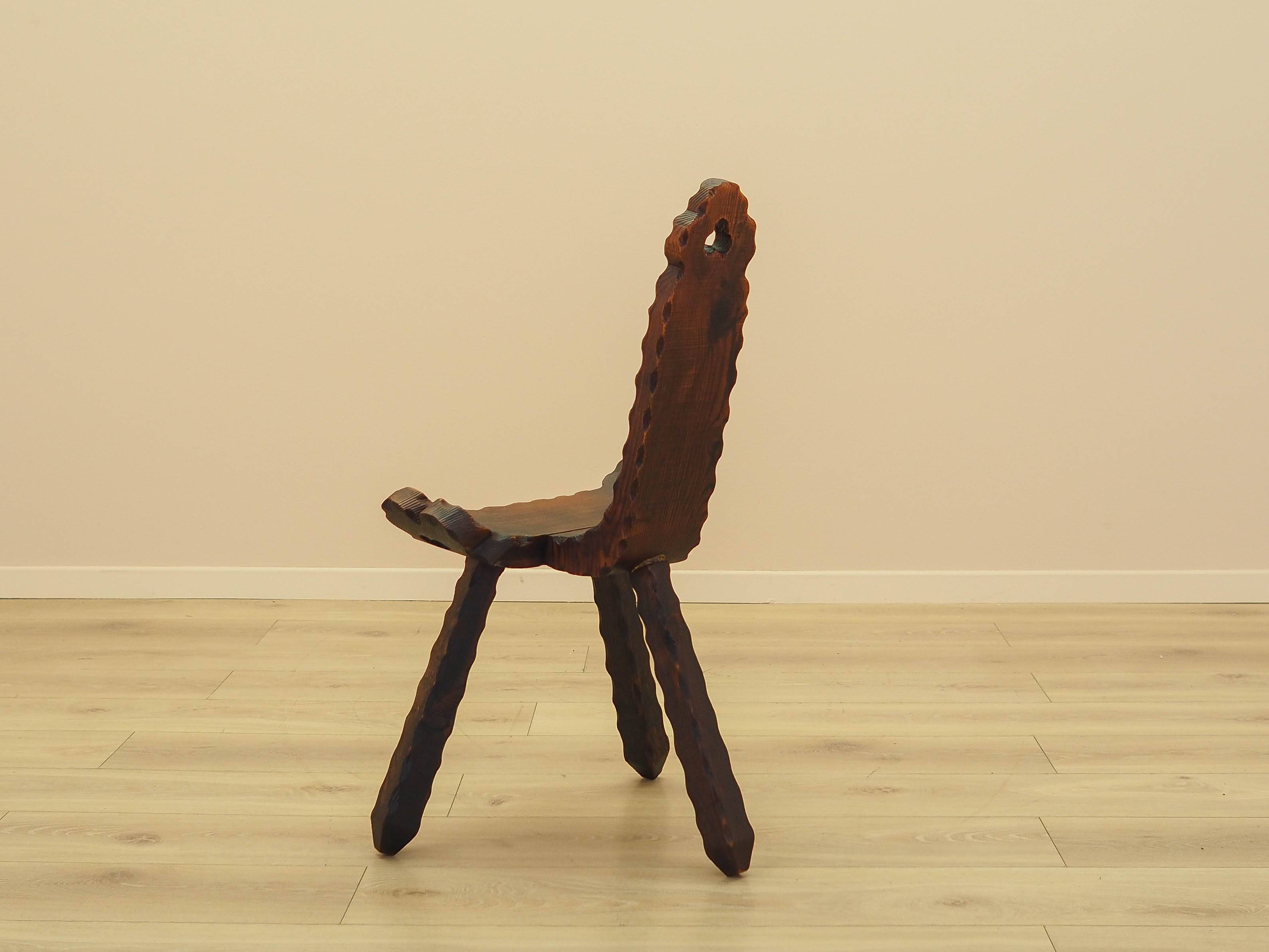 Pine chair, brutalist design, 1950s, made in Spain