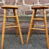 2 vintage Scandinavian bar stools in mountain style