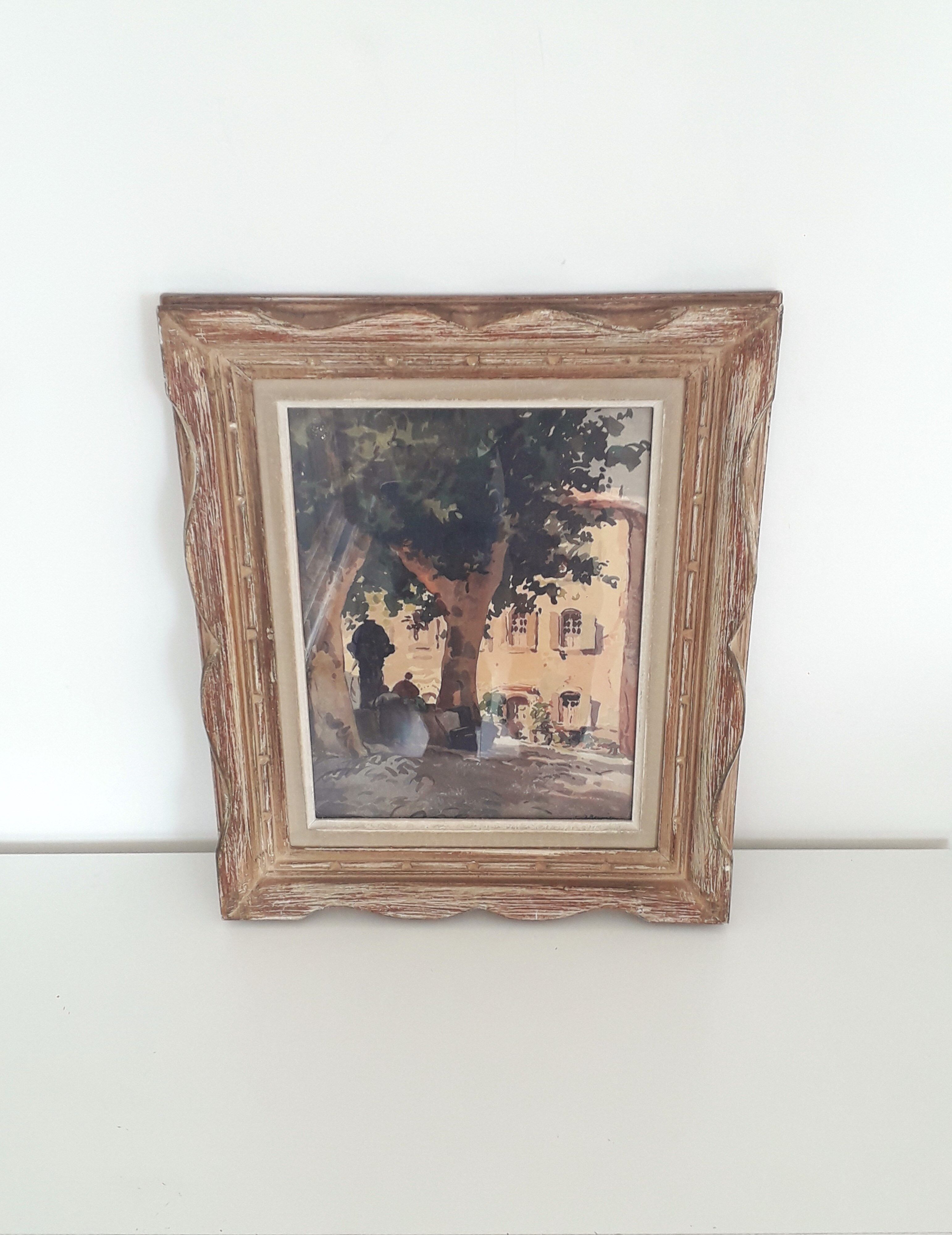 Gouache painting on cardboard signed a.Bernier - Framed under glass - 1970-80