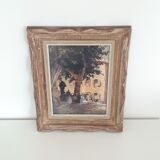 Gouache painting on cardboard signed a.Bernier - Framed under glass - 1970-80