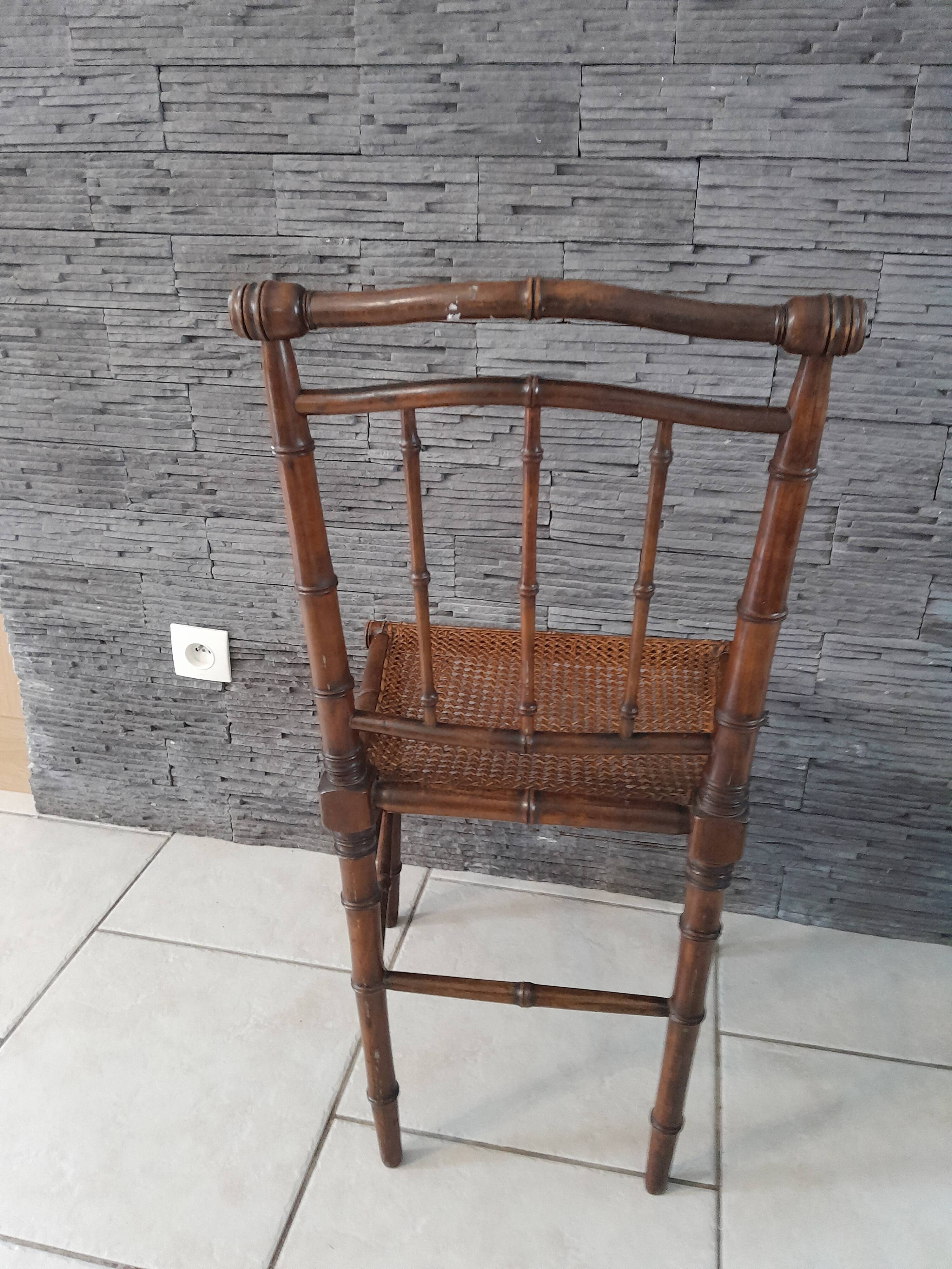 Bamboo style bedroom chair 1900 old Napoleon III