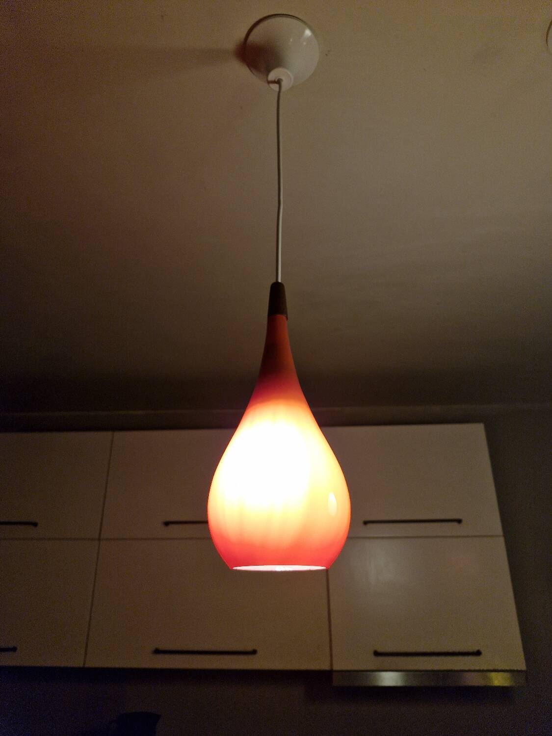 Scandinavian suspension trio Holmegaard 1960, opal glass blown.
