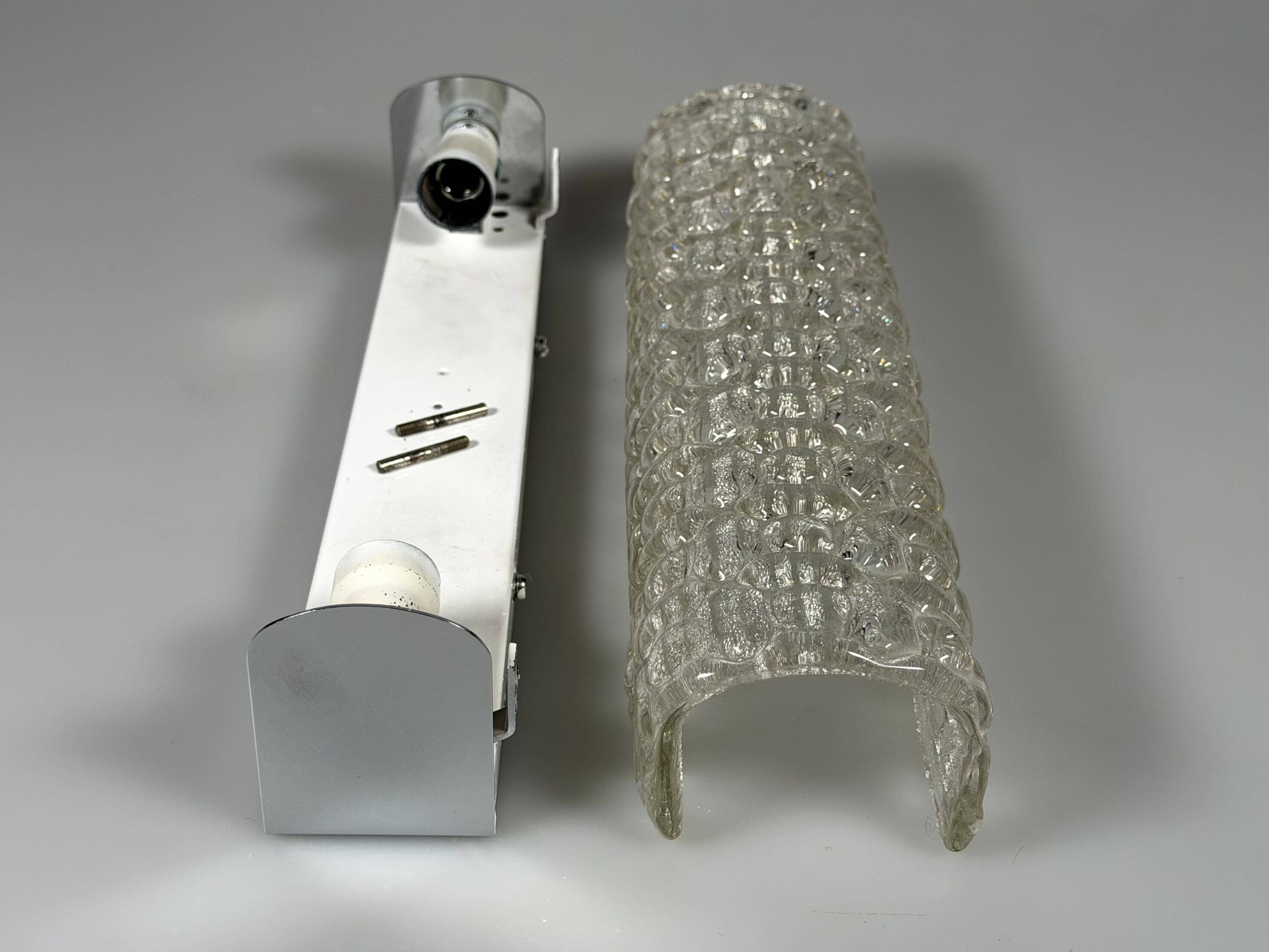 60s 70s Wall Light Wall Sconce Ice Glass Mid Century Space Age Design