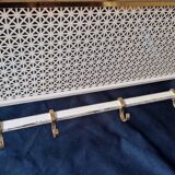 Brass and perforated metal coat and hat rack, 1960s