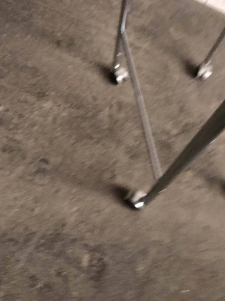 Chrome and transparent glass rolling dessert trolley, French Regency style from the 1960s.