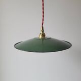Enamelled sheet metal pendant light