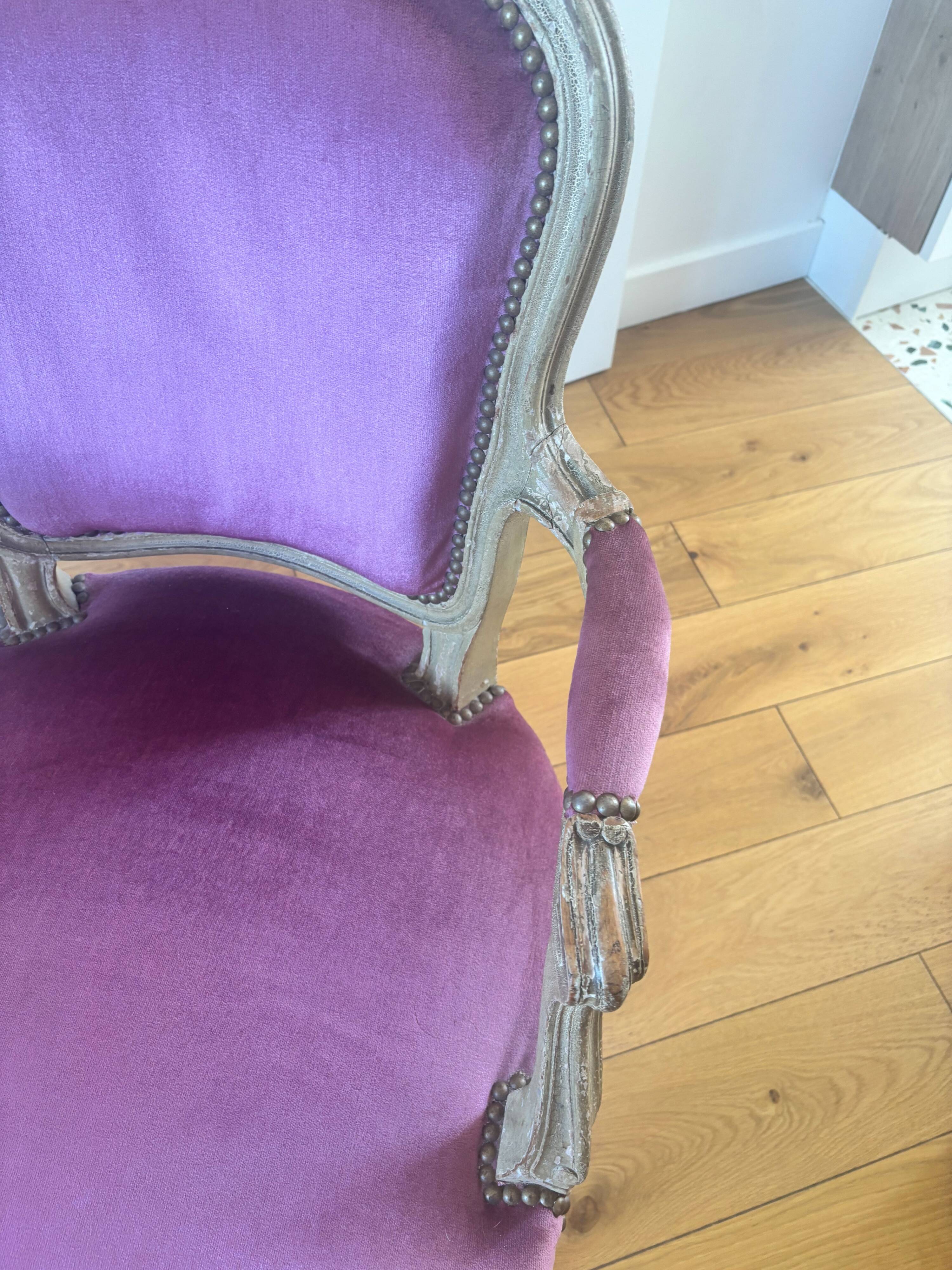 Pair of Louis XV style cabriolet armchairs