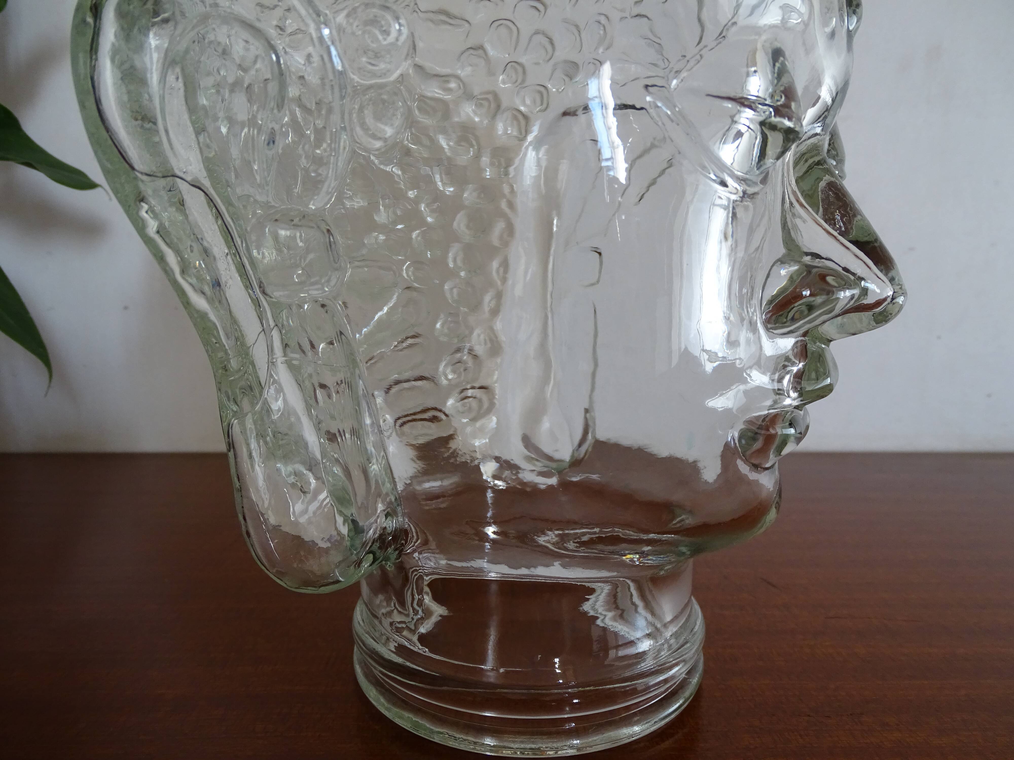 Old molded glass head - vintage blown glass - Object of curiosity