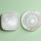 Pair glass flush mount lights wall or ceiling