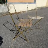 Pair of folding plexiglass chairs design year 80
