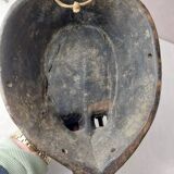 Ancien masque africain, en bois sculpté et plaques de métal, Marka Mali