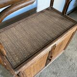 Vintage rattan bookcase 70s