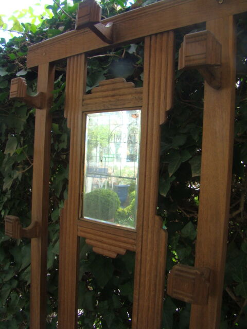 Solid oak wardrobe four vintage hooks