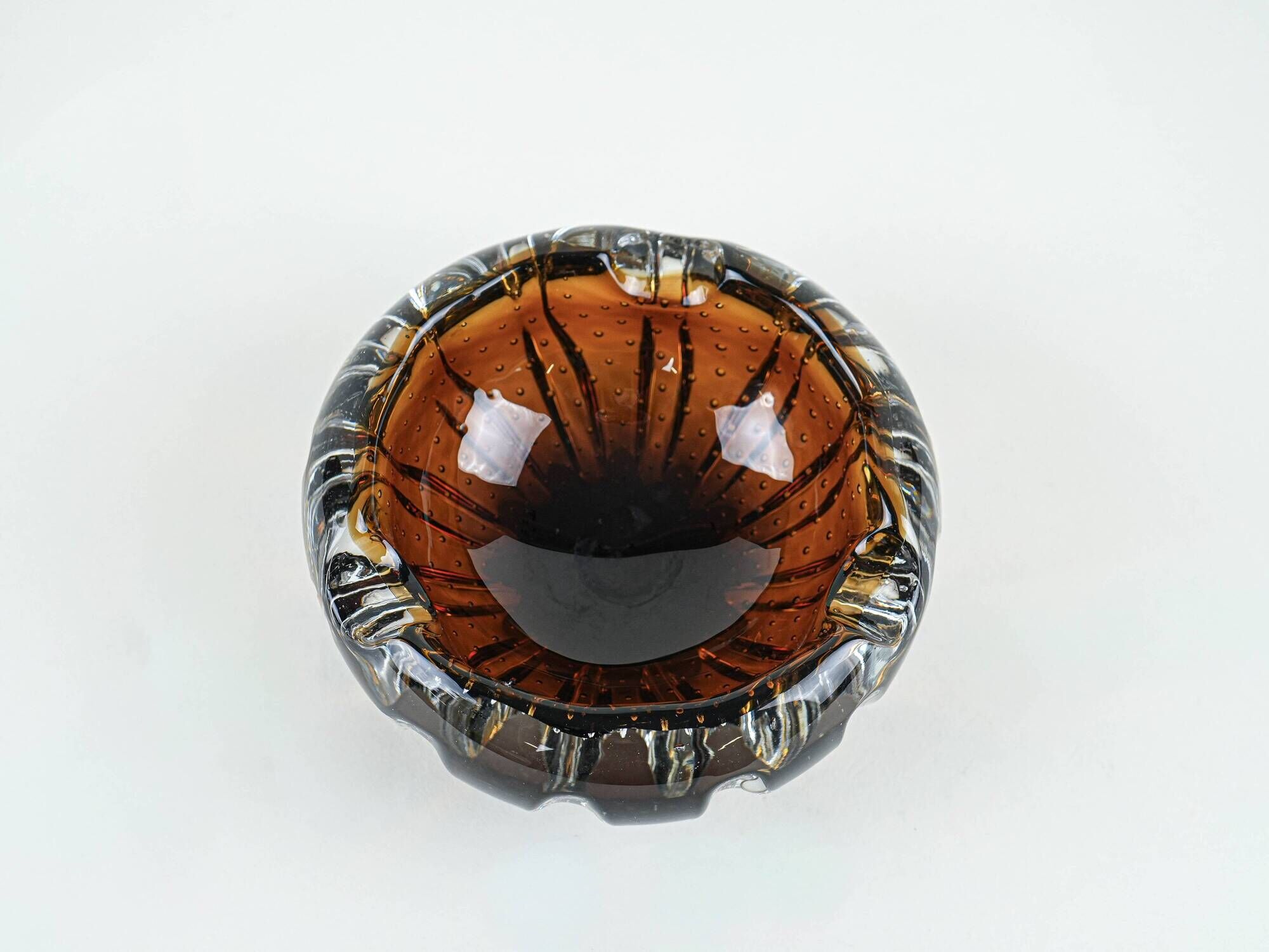 Glass platter in bullicante technique, Italian Modern design from the 1960s