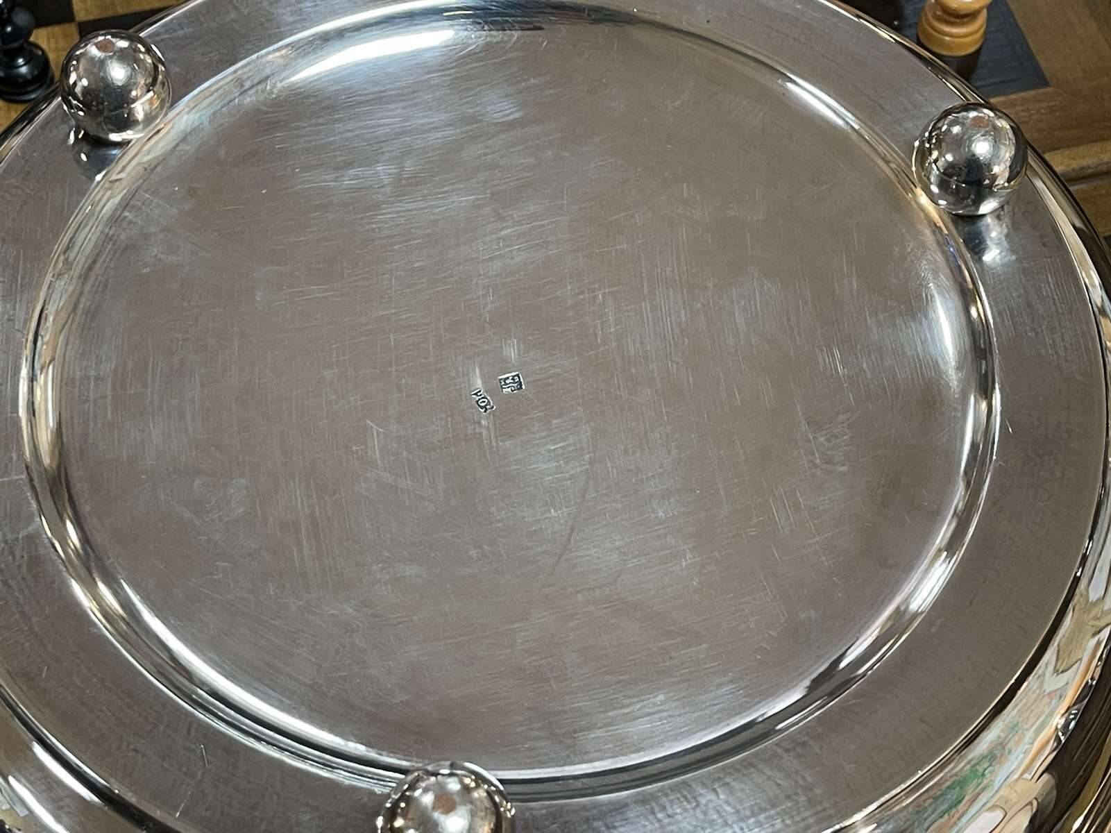 Silver metal dish warmer