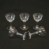 5 anciens petits verres a liqueur en cristal de baccarat gravé