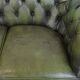 English Chesterfield 2-seater sofa in green cowhide leather