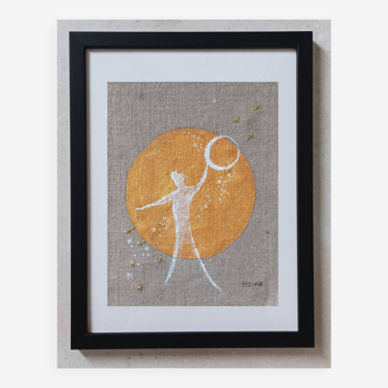 Framed linen painting, In the stars.