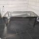 Chrome and gold metal coffee table by Romeo Rega from the 1970s.