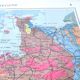 Brittany and Loire estuary map 43x43cm vintage from 1950
