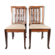 Ensemble de quatre chaises de salle à manger en palissandre et rembourré avec du tissu léger, années 1920