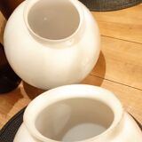 Art Deco globe in white opaline