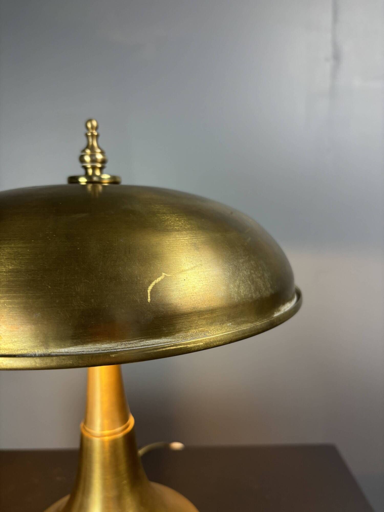Midcentury Italian modernist brass dome mushroom table lamp, 1960s