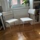 Pair of chrome bouclette chairs