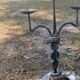 Large brutalist candlestick in handcrafted wrought iron