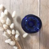 Blue glass candle holder