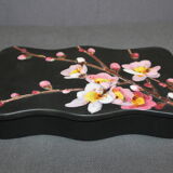 Set Of Three Ceramics By Giraud in Vallauris Apple Blossoms