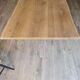 Industrial table top solid oak machine foot cast iron