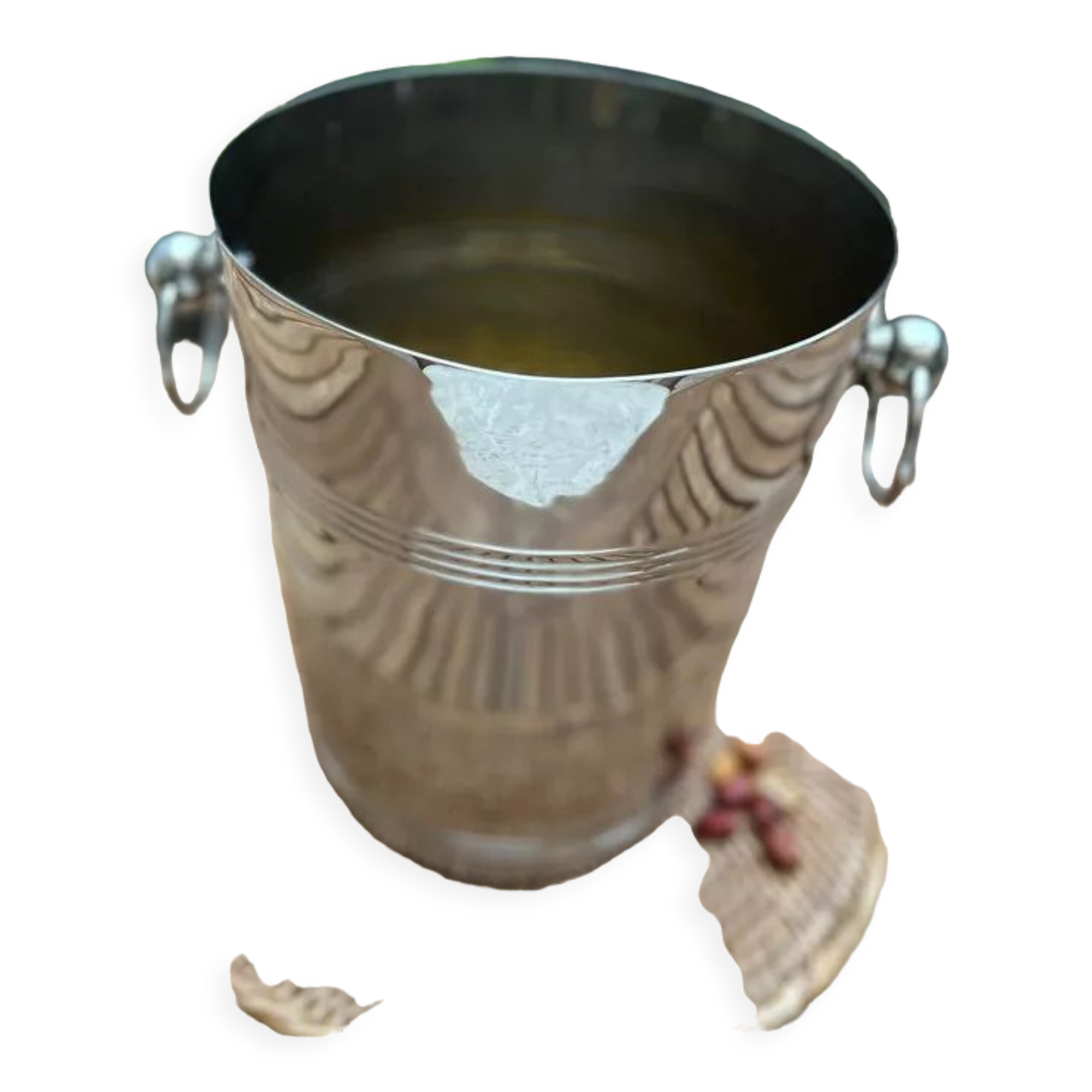 Silver metal champagne bucket