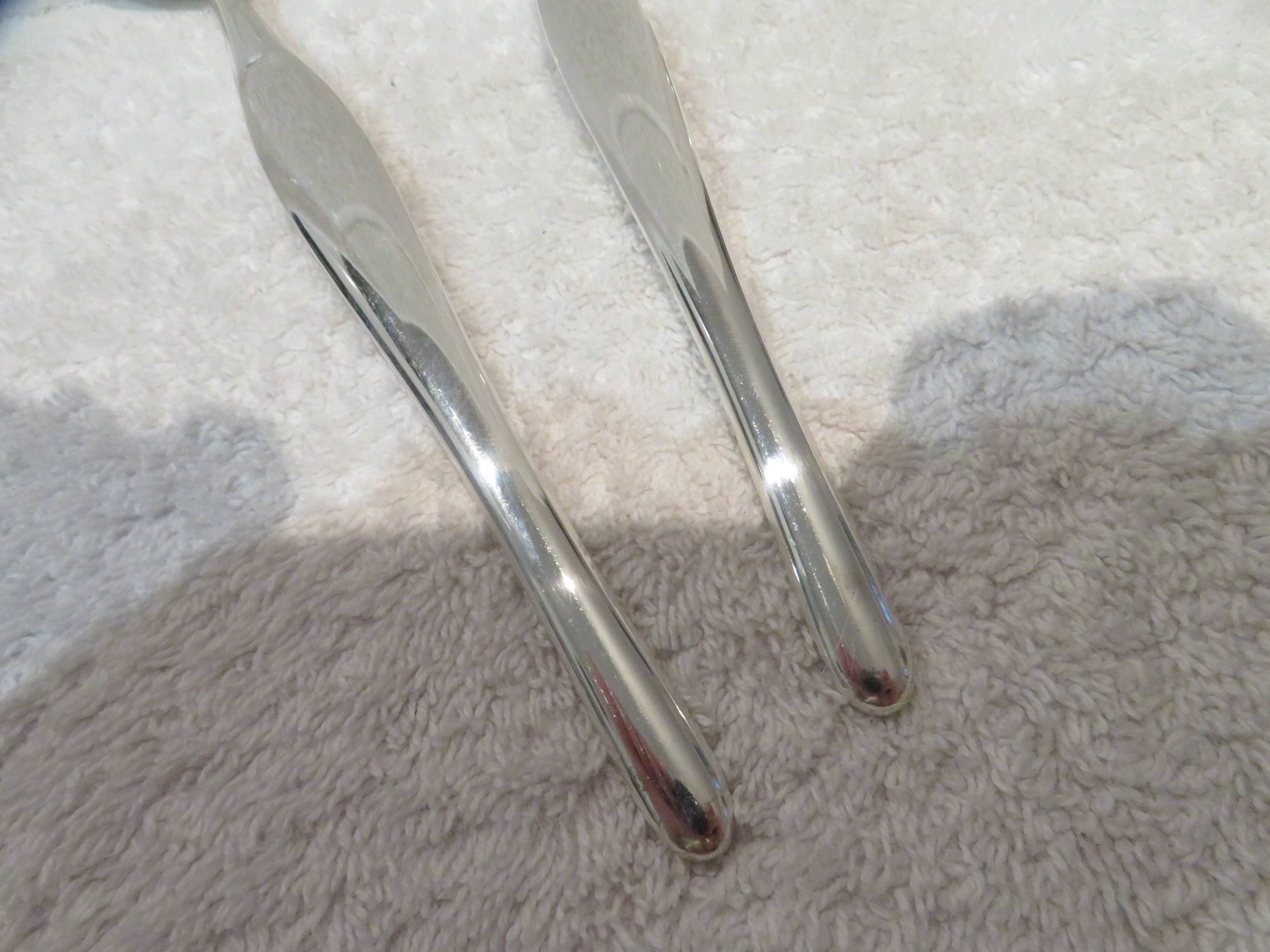 Cuillère et fourchette de service métal argenté orfèvre Christofle Duo