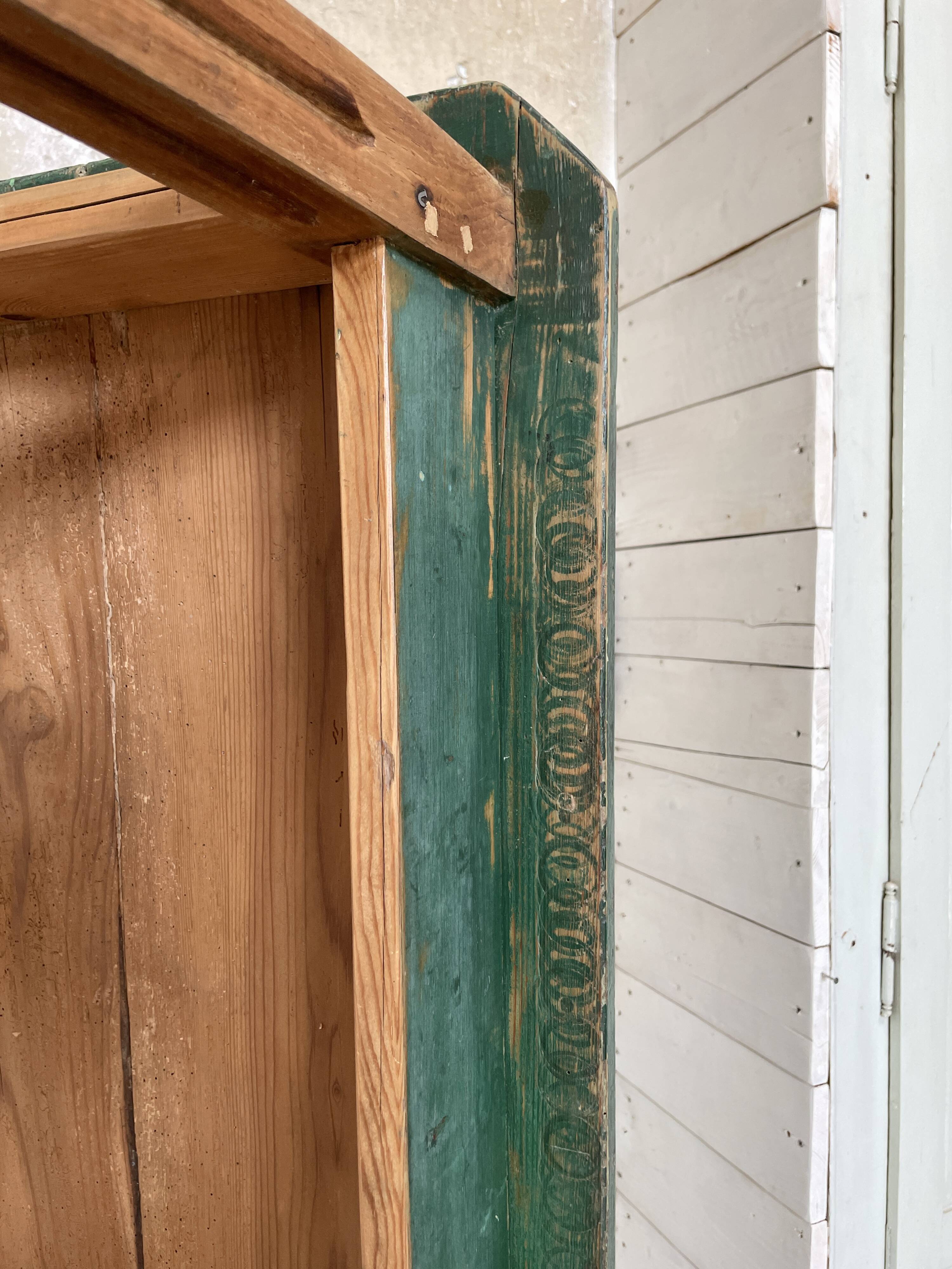 Vintage farm table with spindle legs.