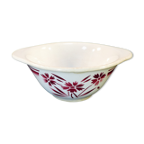 faience sausage bowl of BADONVILLER FB FENAL FRERES decoration FLEUR ROUGE