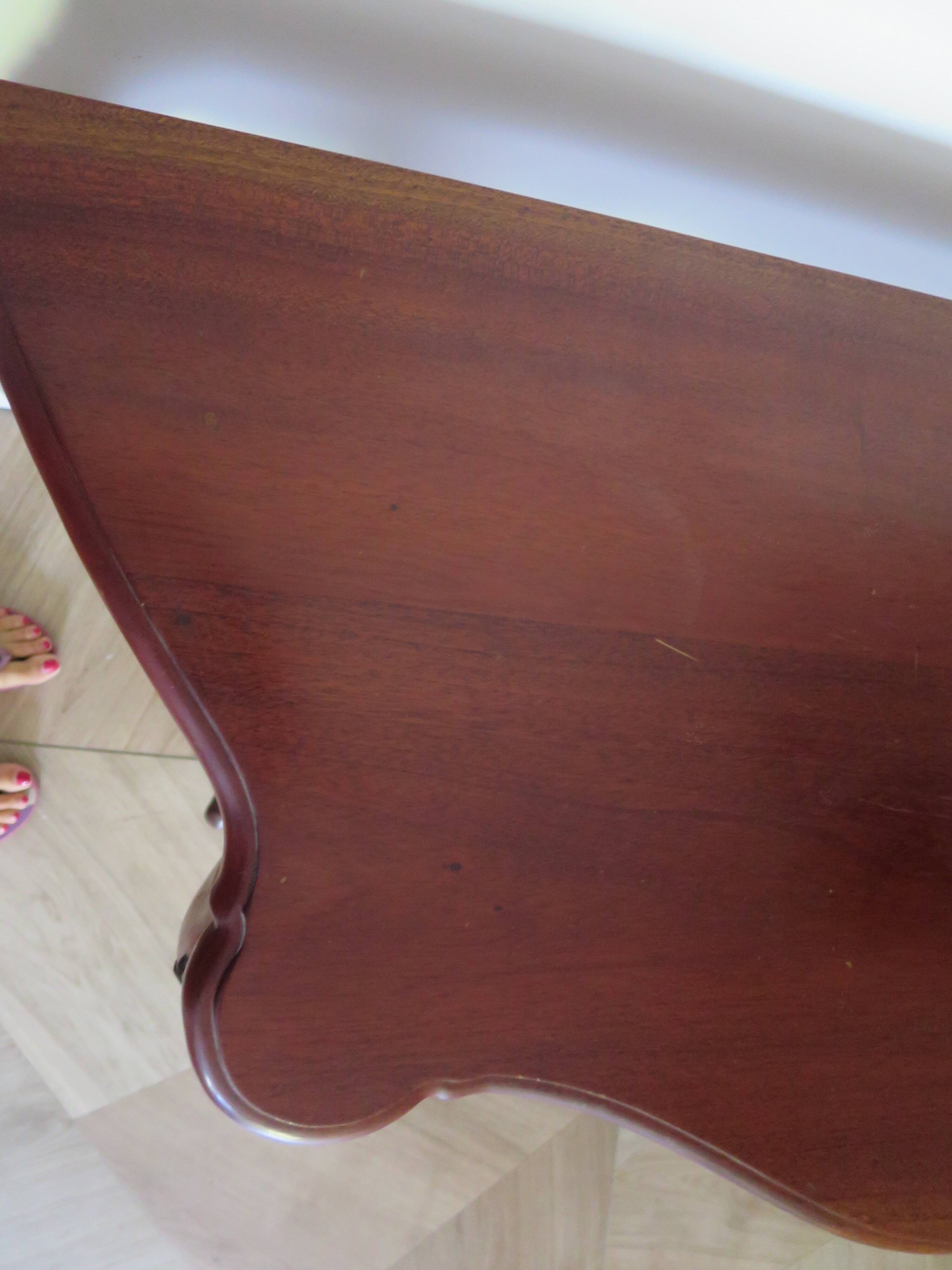Console with curved legs - mahogany - Louis XV style - carved wood