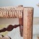 Small stool in wood and straw