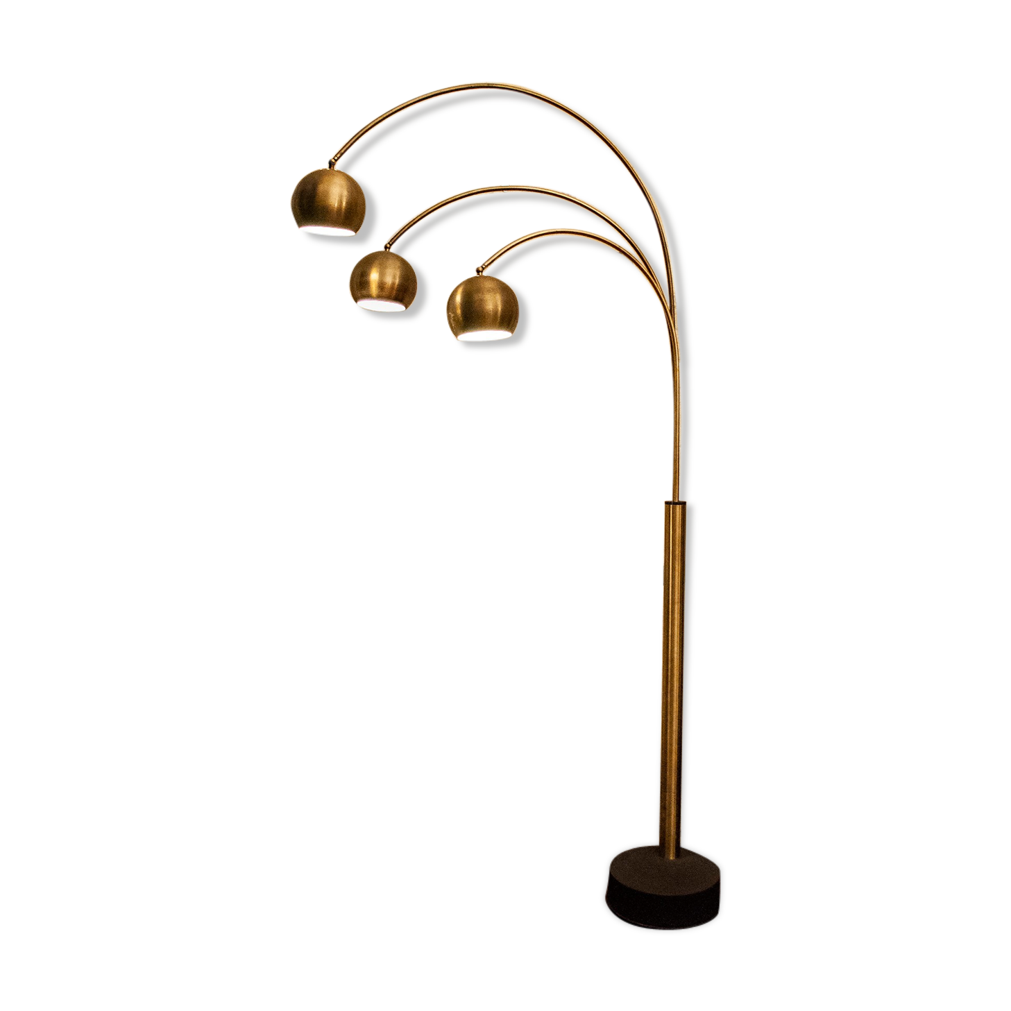 Floor lamp three brass lights by Reggiani 1970s