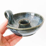Candle holder, vintage pottery, Manziat, vintage