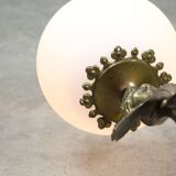 Antique Italian Figural Brass Wall Lamp, set of 2