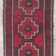 Kazak carpet with a geometric medallion design – Late 20th century 136 x 72 cm