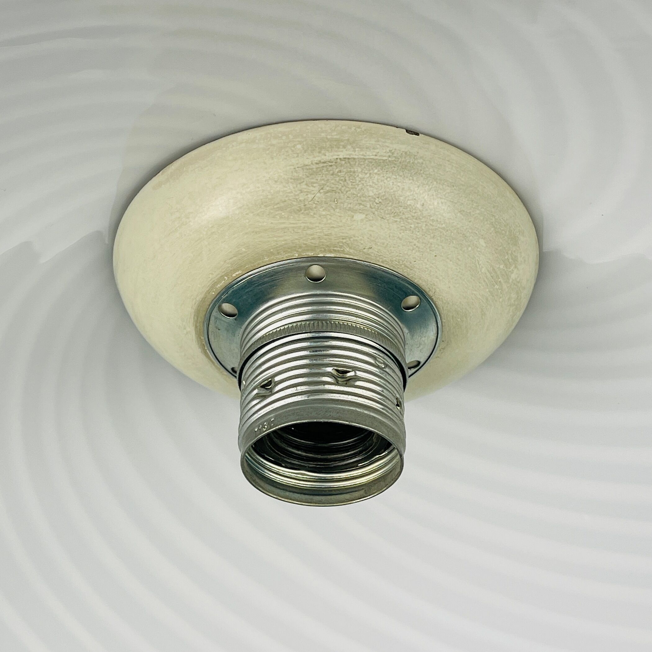 Vintage swirl murano glass pendant lamp Italy 1970s