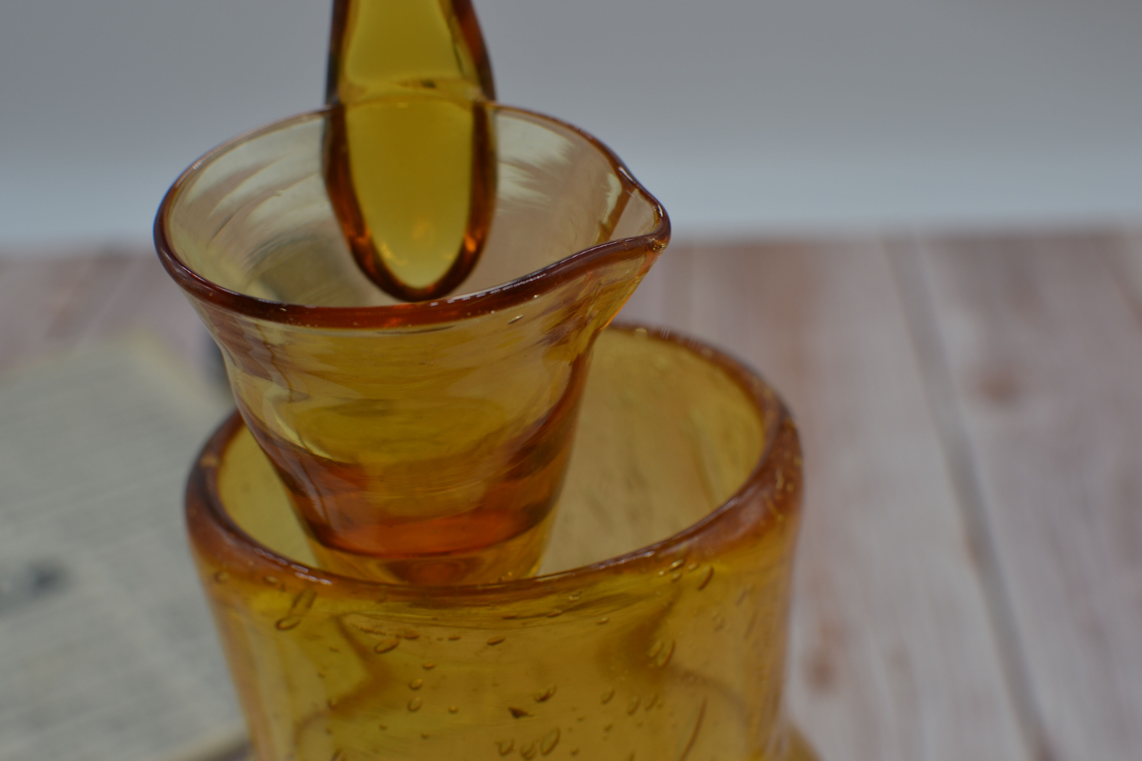 Champagne decanter/Champagne soup in blown glass