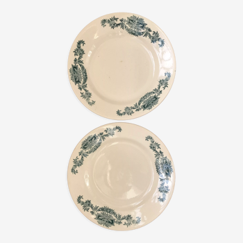 Series of 2 old flat plates "Longchamp"