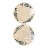 Series of 2 old flat plates "Longchamp"